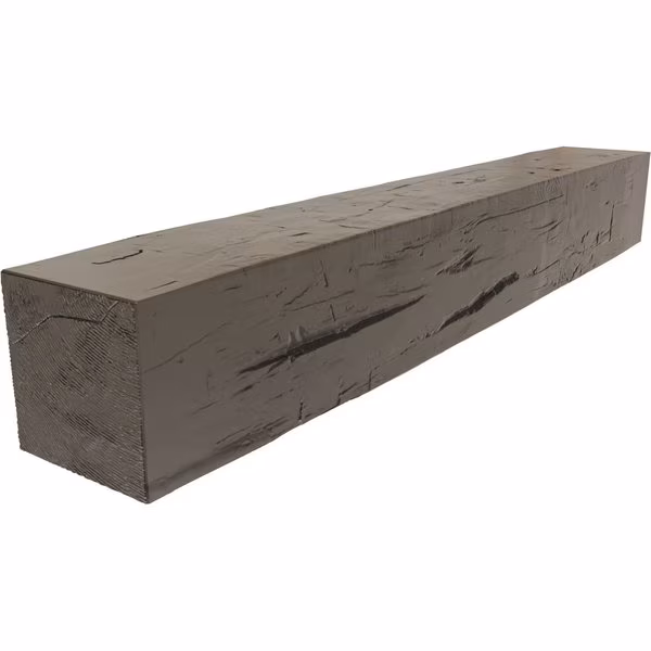 Hand Hewn Faux Wood Fireplace Mantel, Burnished Honey Dew, 4